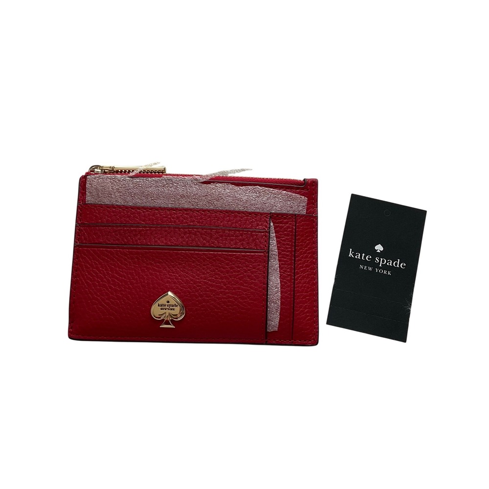 Kate Spade Red Pebbled Leather Kayla Slim Card Case - NEW